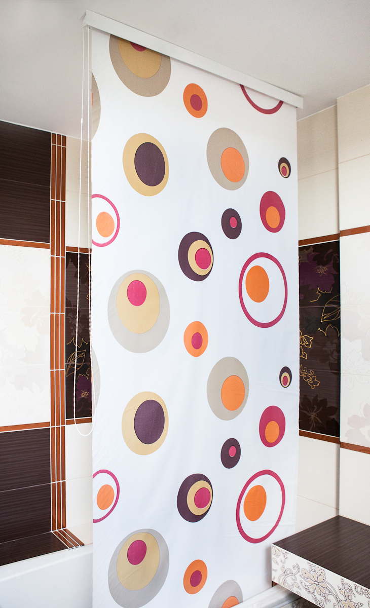 HALB-KASSETTEN DUSCHROLLO PEVA 140x240 cm DUSCHVORHANG MILKY DROPS