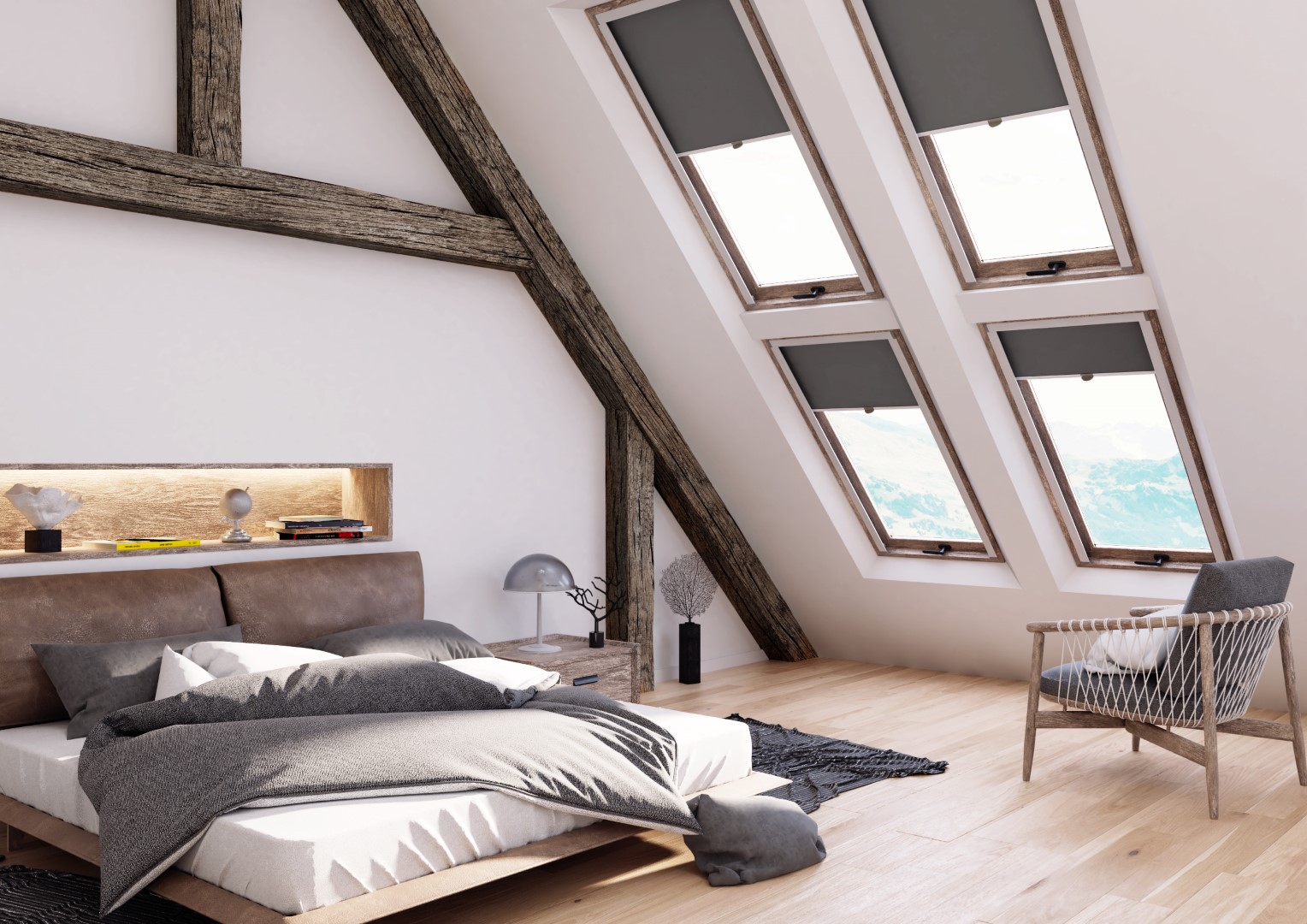 Cortina para Tragaluz Térmicas Atenuación Adecuado Velux Fakro Ventana